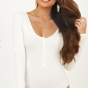 Love on the Weekend bodysuit in white